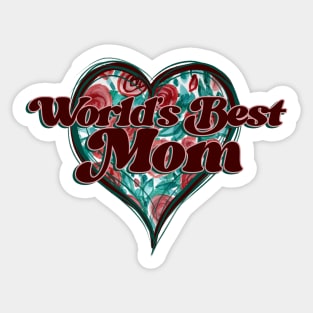 World's Best Mom Vintage Heart Sticker